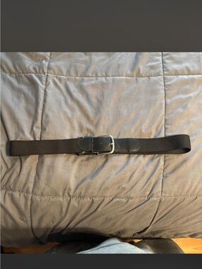 Women's softball Black Elastic Web Belt with Silver Buckle